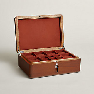 Casaque Perspectives Indiennes watch and cufflink box - Blue